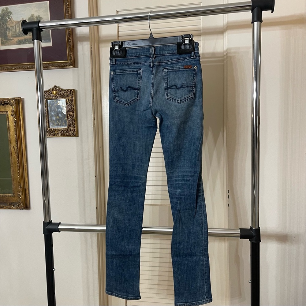 7 For All Mankind High Rise Medium Wash Skinny Jeans (Girls 14 = Womens 25)
